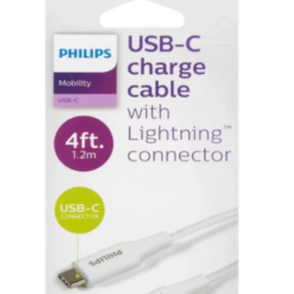 Philips USB-C Charging Cable with Lightning Connector 4 ft (1 ct)